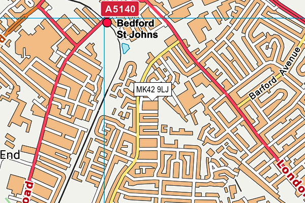 MK42 9LJ map - OS VectorMap District (Ordnance Survey) MK42 9LJ map - OS VectorMap District (Ordnance Survey)