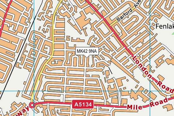 MK42 9NA map - OS VectorMap District (Ordnance Survey) MK42 9NA map - OS VectorMap District (Ordnance Survey)