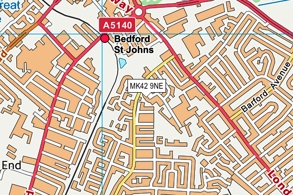 MK42 9NE map - OS VectorMap District (Ordnance Survey)