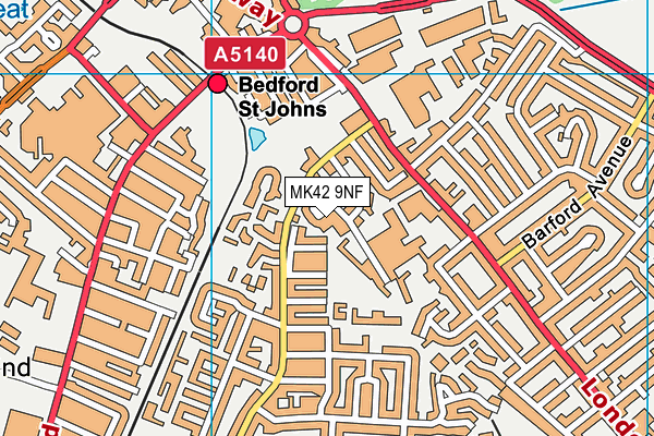 MK42 9NF map - OS VectorMap District (Ordnance Survey) MK42 9NF map - OS VectorMap District (Ordnance Survey)