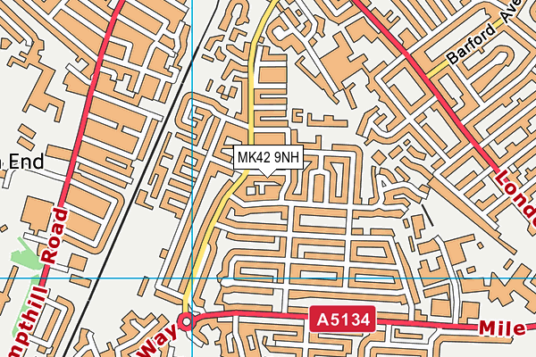MK42 9NH map - OS VectorMap District (Ordnance Survey)