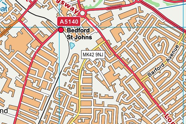 MK42 9NJ map - OS VectorMap District (Ordnance Survey) MK42 9NJ map - OS VectorMap District (Ordnance Survey)
