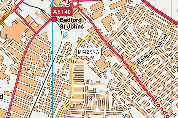 MK42 9NW map - OS VectorMap District (Ordnance Survey) MK42 9NW map - OS VectorMap District (Ordnance Survey)