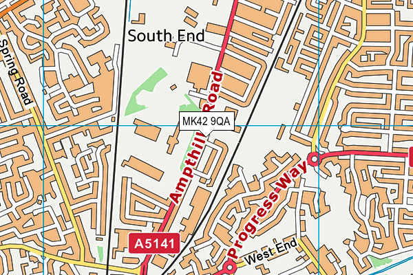 MK42 9QA map - OS VectorMap District (Ordnance Survey) MK42 9QA map - OS VectorMap District (Ordnance Survey)