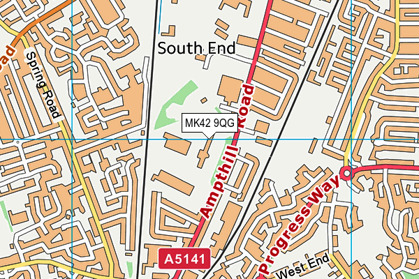 MK42 9QG map - OS VectorMap District (Ordnance Survey)