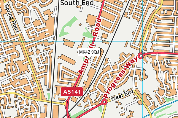 MK42 9QJ map - OS VectorMap District (Ordnance Survey) MK42 9QJ map - OS VectorMap District (Ordnance Survey)