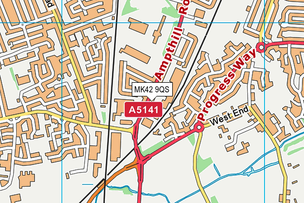 MK42 9QS map - OS VectorMap District (Ordnance Survey) MK42 9QS map - OS VectorMap District (Ordnance Survey)