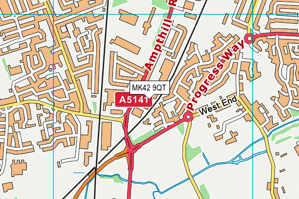 MK42 9QT map - OS VectorMap District (Ordnance Survey) MK42 9QT map - OS VectorMap District (Ordnance Survey)
