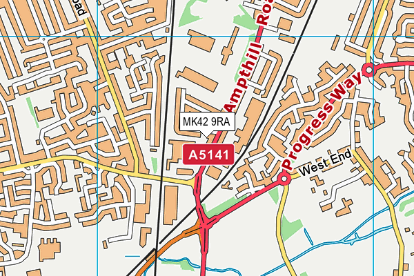 MK42 9RA map - OS VectorMap District (Ordnance Survey) MK42 9RA map - OS VectorMap District (Ordnance Survey)