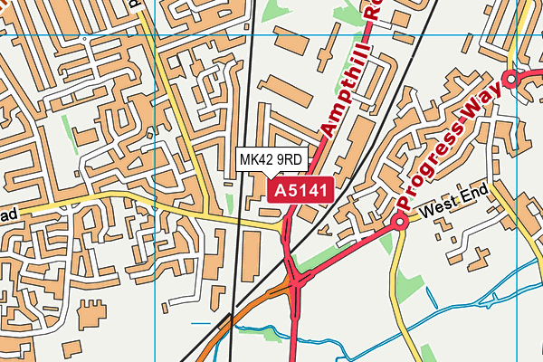 MK42 9RD map - OS VectorMap District (Ordnance Survey) MK42 9RD map - OS VectorMap District (Ordnance Survey)