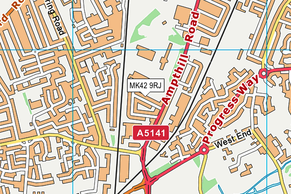 MK42 9RJ map - OS VectorMap District (Ordnance Survey) MK42 9RJ map - OS VectorMap District (Ordnance Survey)