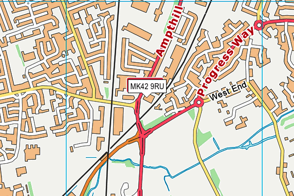 MK42 9RU map - OS VectorMap District (Ordnance Survey) MK42 9RU map - OS VectorMap District (Ordnance Survey)