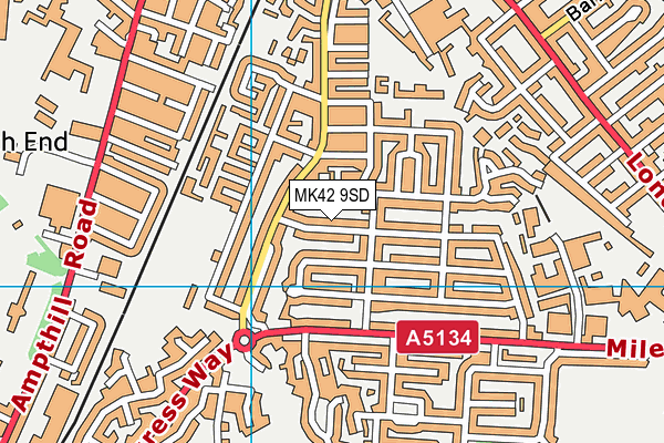 MK42 9SD map - OS VectorMap District (Ordnance Survey) MK42 9SD map - OS VectorMap District (Ordnance Survey)