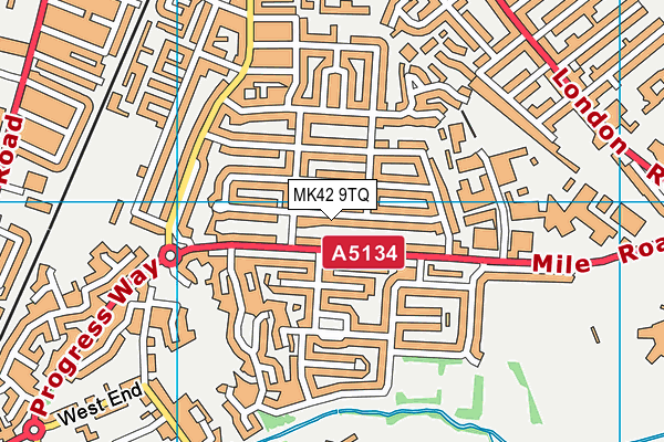 MK42 9TQ map - OS VectorMap District (Ordnance Survey) MK42 9TQ map - OS VectorMap District (Ordnance Survey)