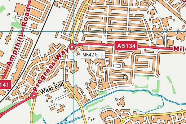 MK42 9TU map - OS VectorMap District (Ordnance Survey) MK42 9TU map - OS VectorMap District (Ordnance Survey)