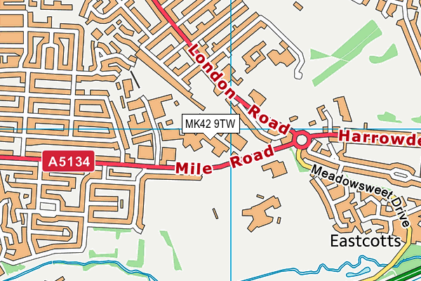 MK42 9TW map - OS VectorMap District (Ordnance Survey) MK42 9TW map - OS VectorMap District (Ordnance Survey)