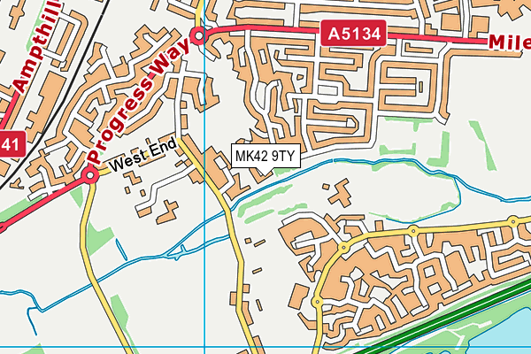 MK42 9TY map - OS VectorMap District (Ordnance Survey) MK42 9TY map - OS VectorMap District (Ordnance Survey)
