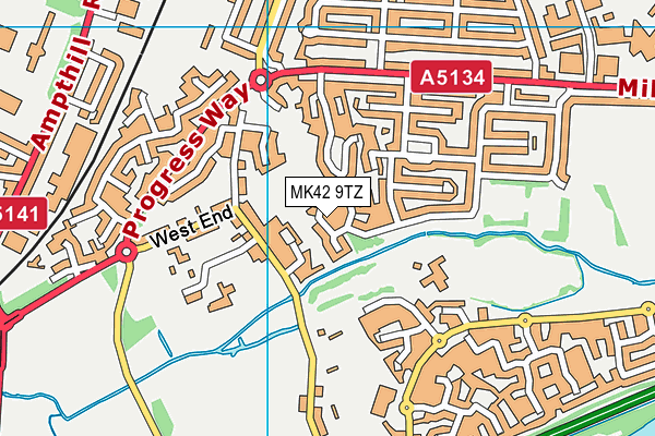 MK42 9TZ map - OS VectorMap District (Ordnance Survey) MK42 9TZ map - OS VectorMap District (Ordnance Survey)