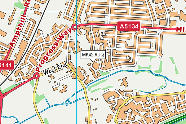 MK42 9UQ map - OS VectorMap District (Ordnance Survey) MK42 9UQ map - OS VectorMap District (Ordnance Survey)