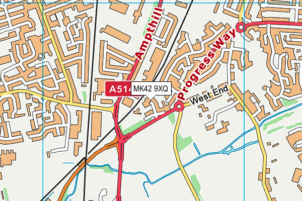 MK42 9XQ map - OS VectorMap District (Ordnance Survey) MK42 9XQ map - OS VectorMap District (Ordnance Survey)