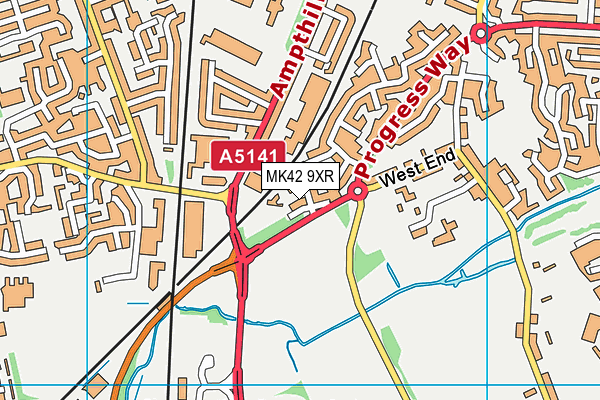 MK42 9XR map - OS VectorMap District (Ordnance Survey) MK42 9XR map - OS VectorMap District (Ordnance Survey)