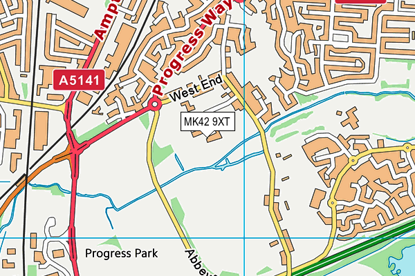 MK42 9XT map - OS VectorMap District (Ordnance Survey) MK42 9XT map - OS VectorMap District (Ordnance Survey)