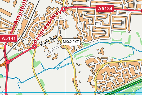 MK42 9XZ map - OS VectorMap District (Ordnance Survey) MK42 9XZ map - OS VectorMap District (Ordnance Survey)