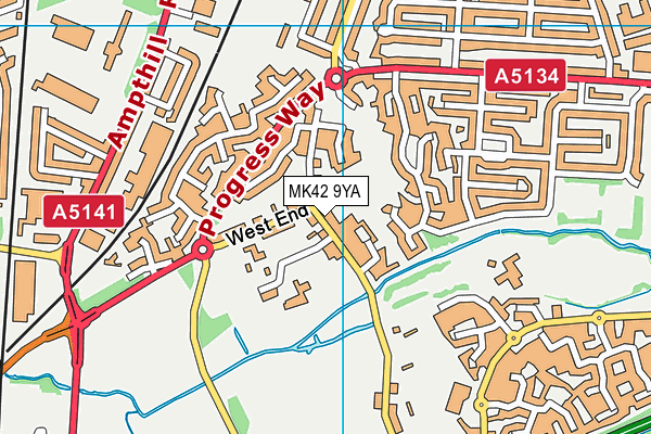 MK42 9YA map - OS VectorMap District (Ordnance Survey) MK42 9YA map - OS VectorMap District (Ordnance Survey)