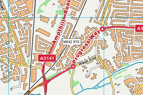 MK42 9YX map - OS VectorMap District (Ordnance Survey) MK42 9YX map - OS VectorMap District (Ordnance Survey)