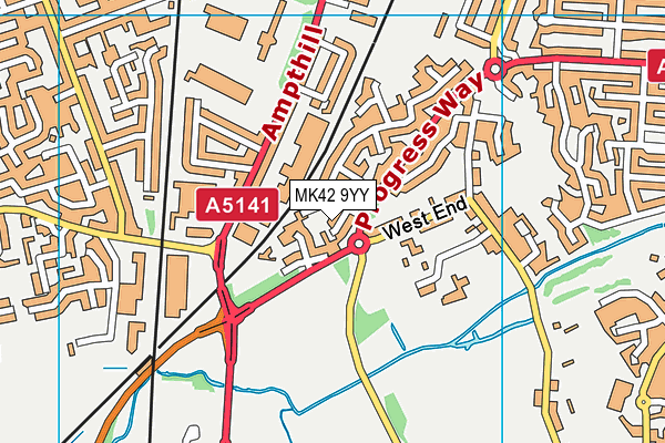 MK42 9YY map - OS VectorMap District (Ordnance Survey) MK42 9YY map - OS VectorMap District (Ordnance Survey)