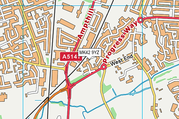 MK42 9YZ map - OS VectorMap District (Ordnance Survey) MK42 9YZ map - OS VectorMap District (Ordnance Survey)