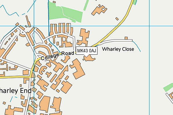 MK43 0AJ map - OS VectorMap District (Ordnance Survey) MK43 0AJ map - OS VectorMap District (Ordnance Survey)