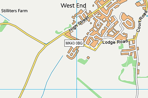 MK43 0BG map - OS VectorMap District (Ordnance Survey)