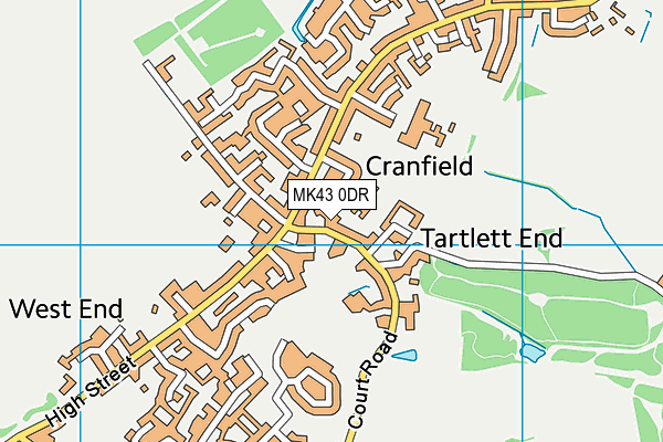 MK43 0DR map - OS VectorMap District (Ordnance Survey)