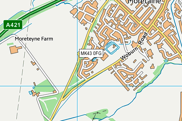 MK43 0FG map - OS VectorMap District (Ordnance Survey) MK43 0FG map - OS VectorMap District (Ordnance Survey)