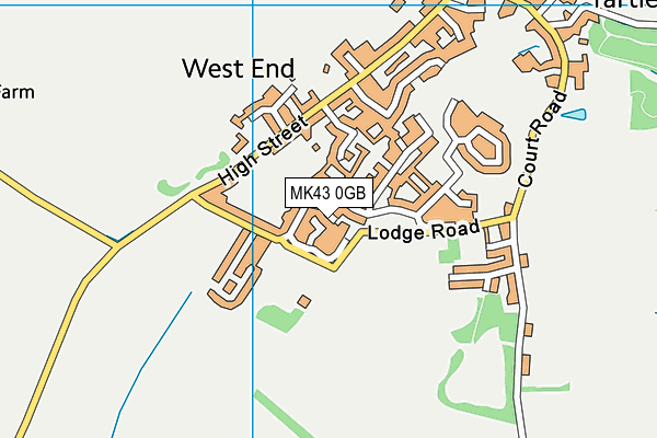 MK43 0GB map - OS VectorMap District (Ordnance Survey)