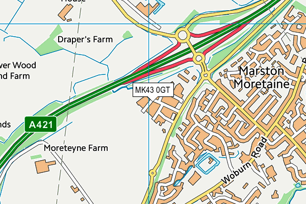 MK43 0GT map - OS VectorMap District (Ordnance Survey) MK43 0GT map - OS VectorMap District (Ordnance Survey)