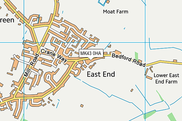 MK43 0HA map - OS VectorMap District (Ordnance Survey)