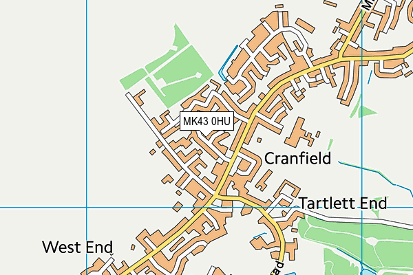 MK43 0HU map - OS VectorMap District (Ordnance Survey)