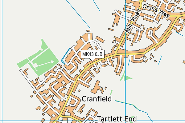 MK43 0JB map - OS VectorMap District (Ordnance Survey)