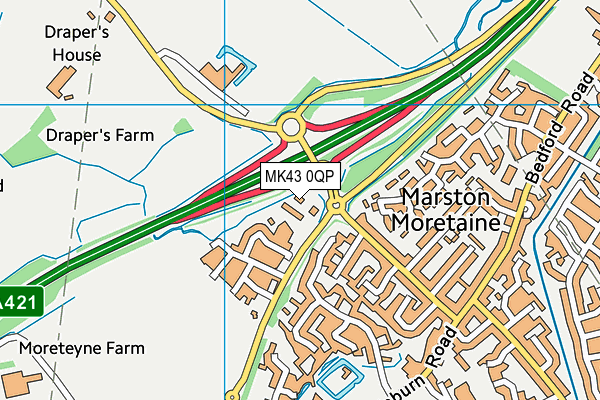 MK43 0QP map - OS VectorMap District (Ordnance Survey) MK43 0QP map - OS VectorMap District (Ordnance Survey)