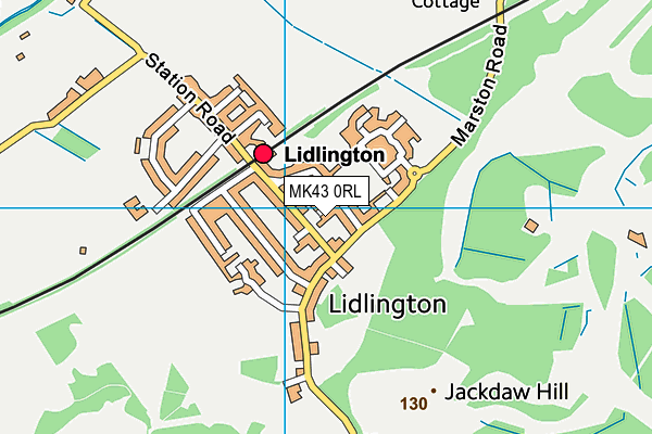 MK43 0RL map - OS VectorMap District (Ordnance Survey)