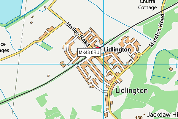 MK43 0RU map - OS VectorMap District (Ordnance Survey)