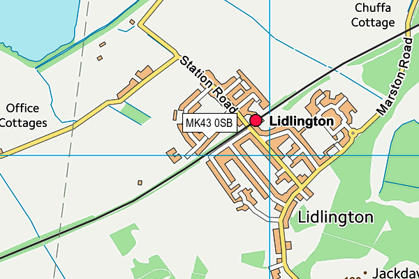 MK43 0SB map - OS VectorMap District (Ordnance Survey)