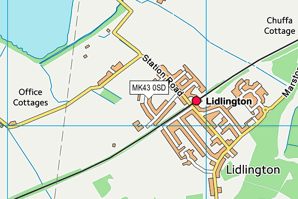 MK43 0SD map - OS VectorMap District (Ordnance Survey)