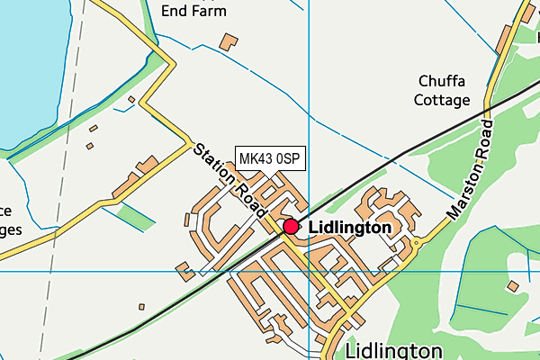 MK43 0SP map - OS VectorMap District (Ordnance Survey)