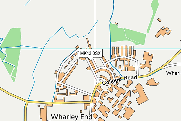 MK43 0SX map - OS VectorMap District (Ordnance Survey) MK43 0SX map - OS VectorMap District (Ordnance Survey)