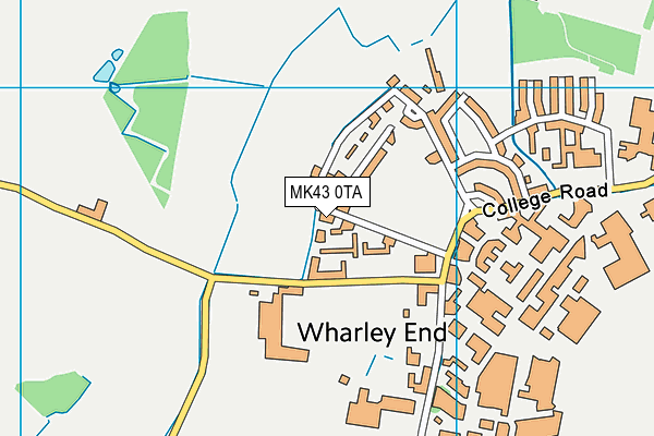MK43 0TA map - OS VectorMap District (Ordnance Survey) MK43 0TA map - OS VectorMap District (Ordnance Survey)