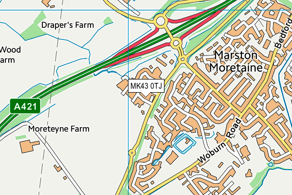 MK43 0TJ map - OS VectorMap District (Ordnance Survey) MK43 0TJ map - OS VectorMap District (Ordnance Survey)