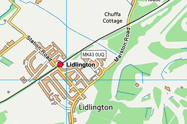 MK43 0UQ map - OS VectorMap District (Ordnance Survey)